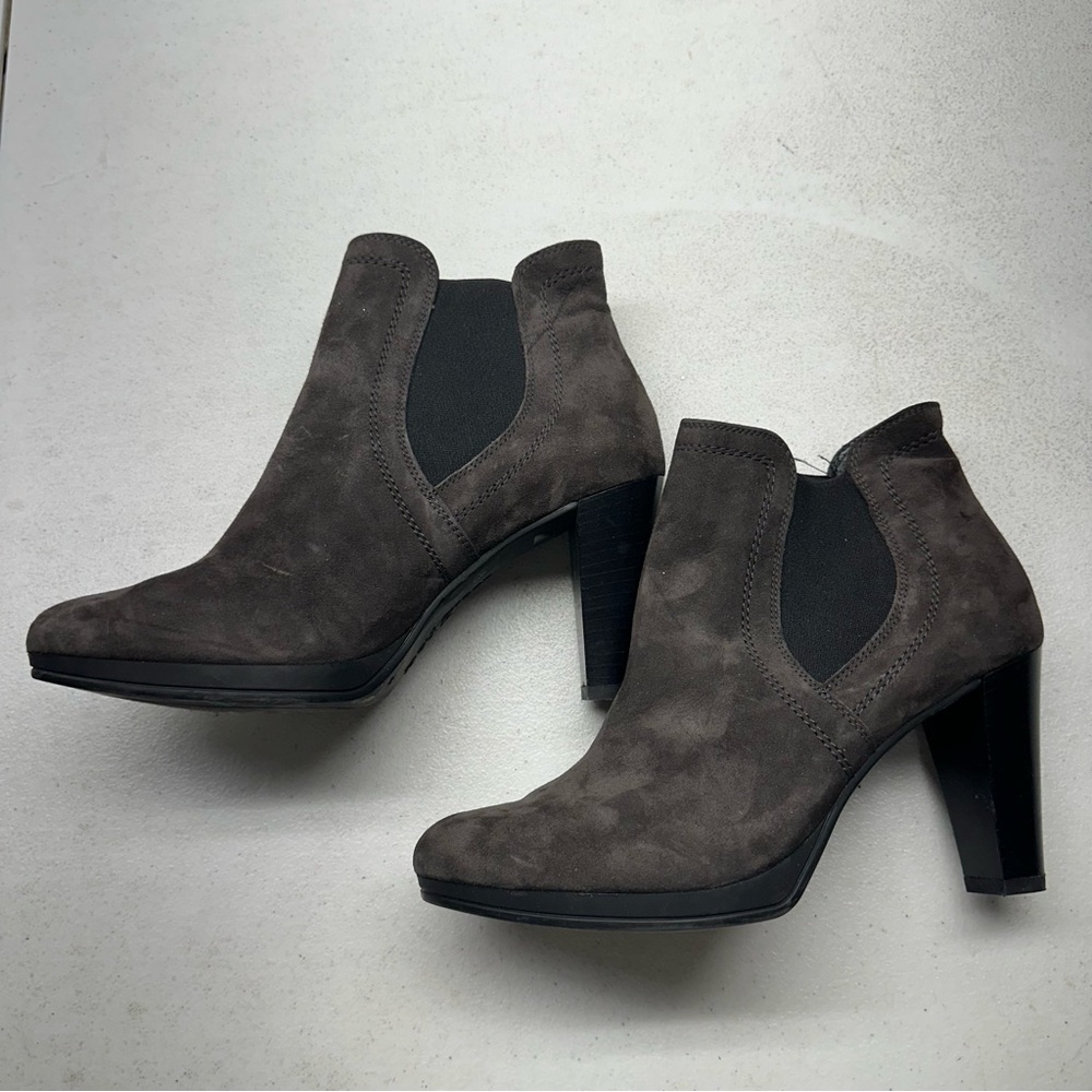 Paul Green Suede Heel Ankle Boots, Size 7.5 US